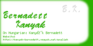 bernadett kanyak business card